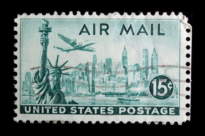 复古美国纪念邮票意义城市邮政服务景观国家邮件图片