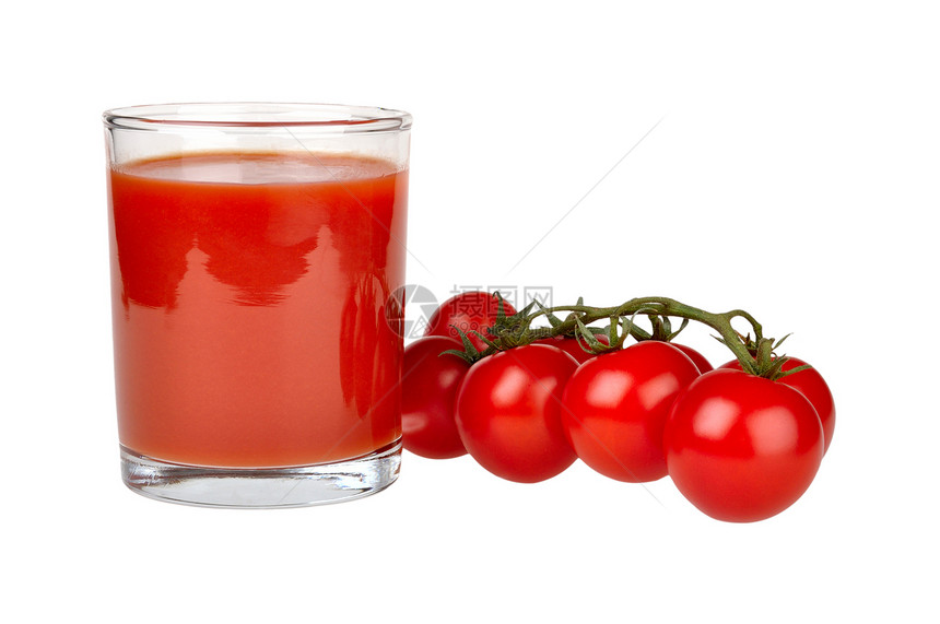 番茄和番茄汁饮料液体白色玻璃绿色水果蔬菜果汁食物红色图片