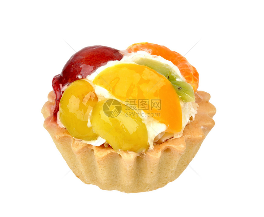 带有水果的蛋糕甜点糕点食物美食覆盆子棕色装饰烹饪橘子奶油图片
