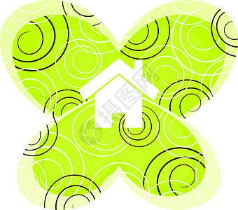 家居绿绿色插图地球环境房子背景图片