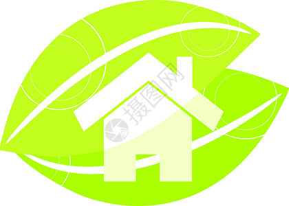 家居绿绿色插图环境房子地球背景图片