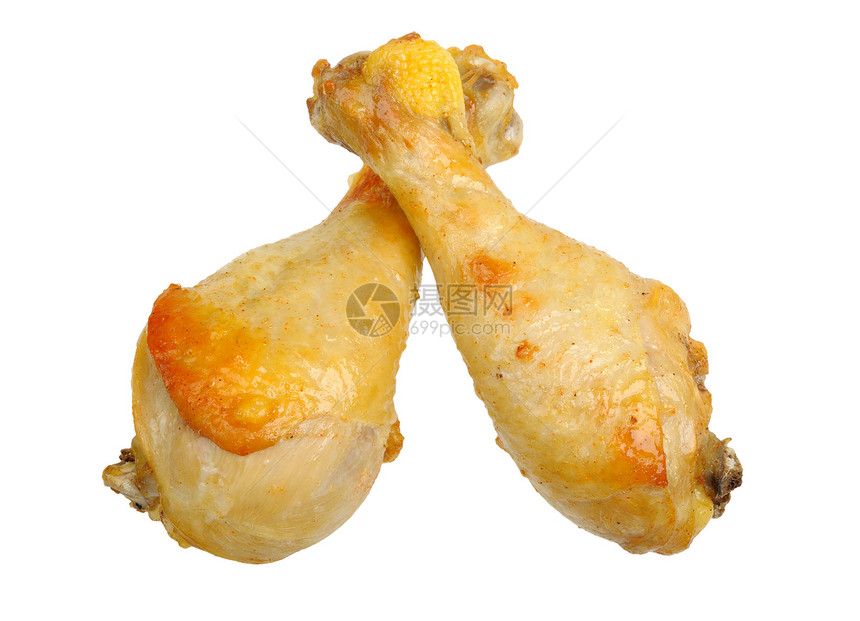 烤鸡鼓棒棕色油炸白色皮肤食物鸡腿图片