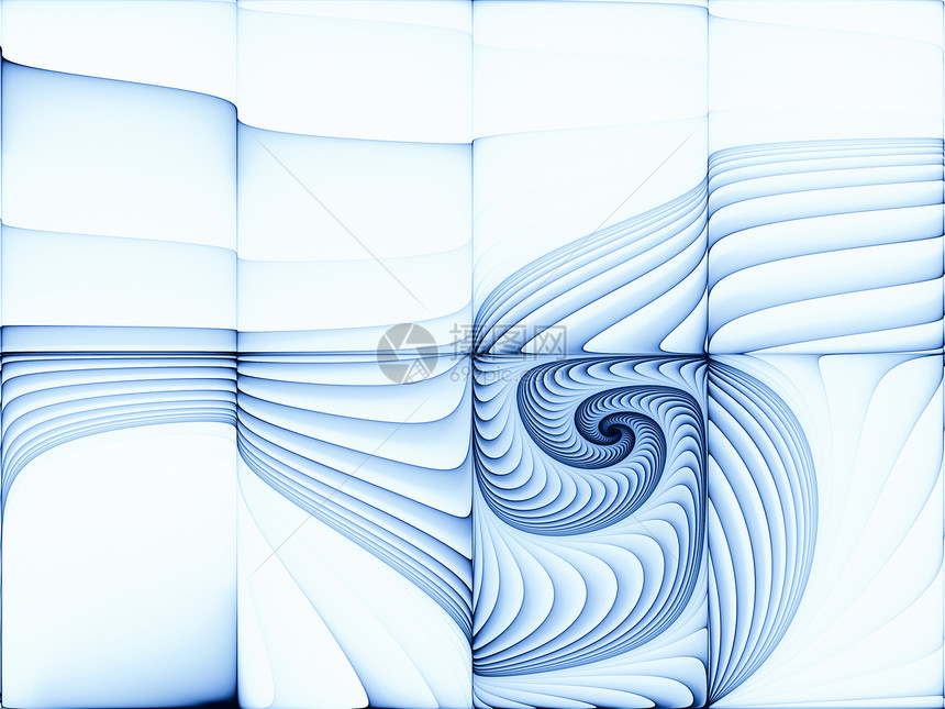 意外几何网格变形蓝色技术元素坐标白色几何学作品科学图片