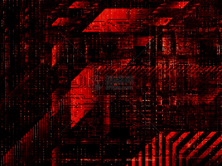 技术胶质网格数字工业红色网络数学代码机械设计矩形图片