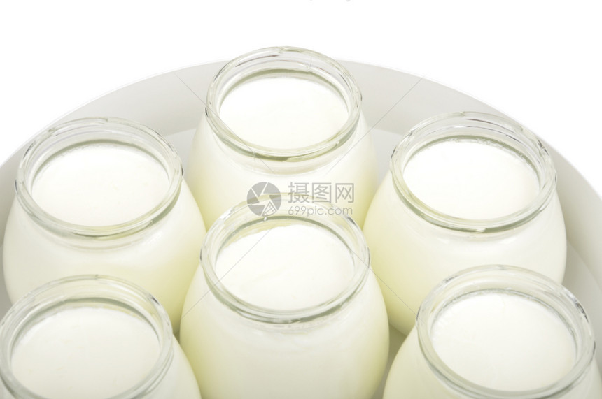 自制酸奶奶制品食物牛奶玻璃白色产品健康老化图片
