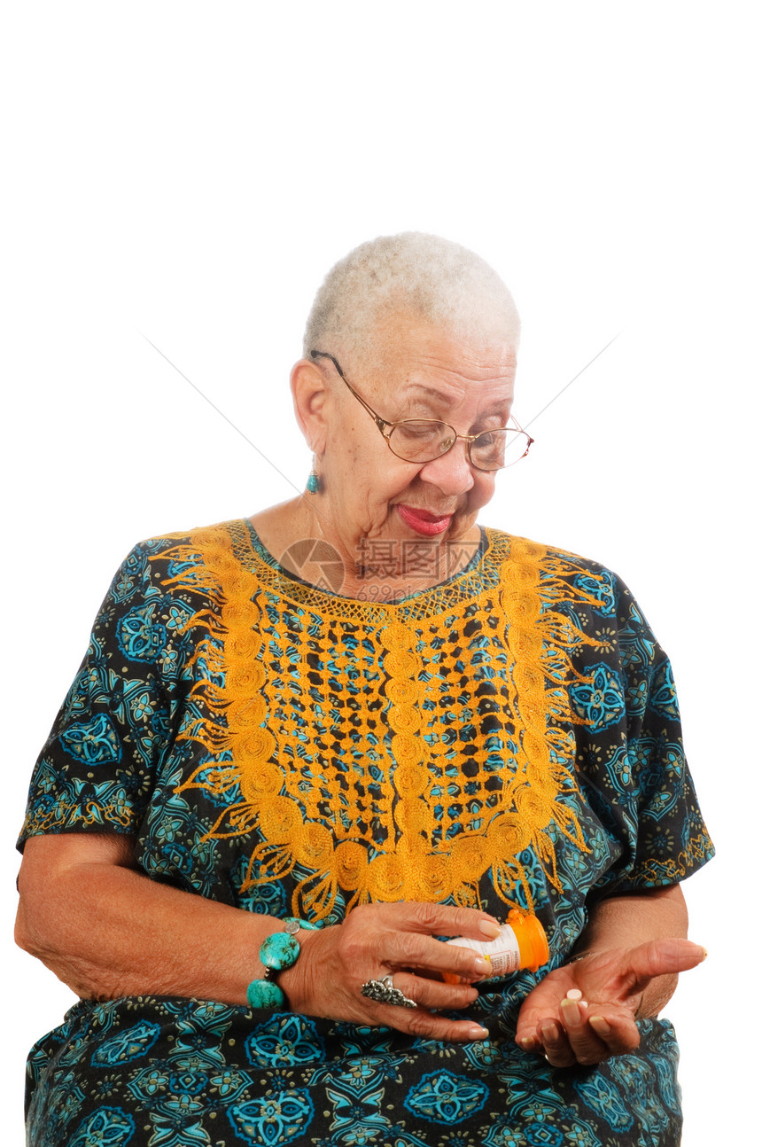 采取避孕药的老年妇女解药金子白色预防性保健裙子卫生灰色黑色制药图片