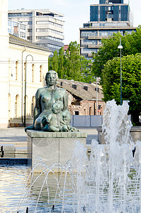 奥斯陆诺贝尔和平中心附近标志高清图片