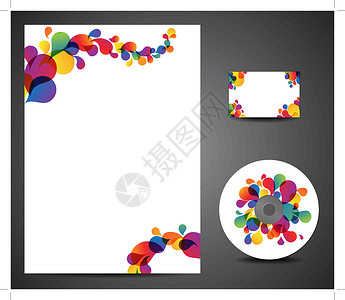 空白卡片设计模板集插图彩虹文档空白创造力光盘框架标签墙纸磁盘设计图片