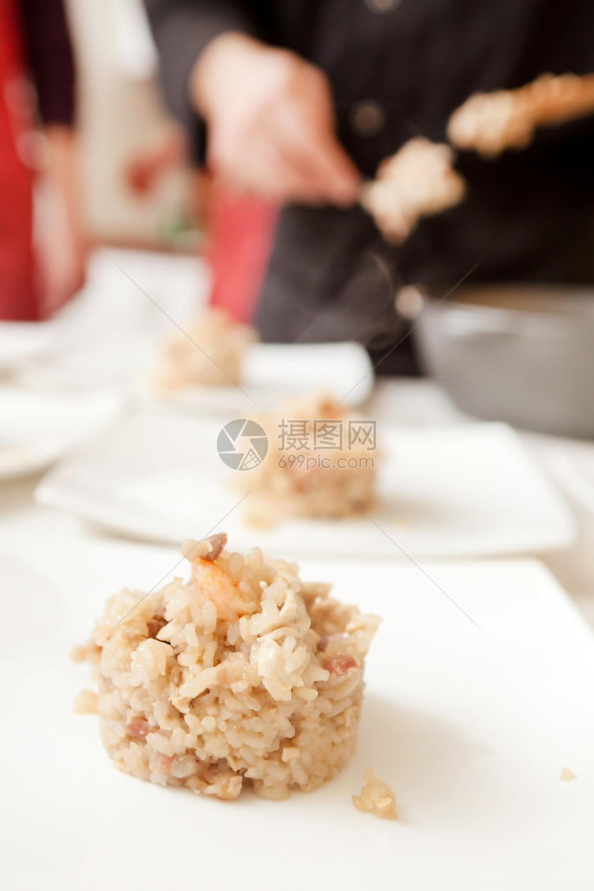 炒米饭蔬菜黄色油炸餐厅食物午餐熏肉图片