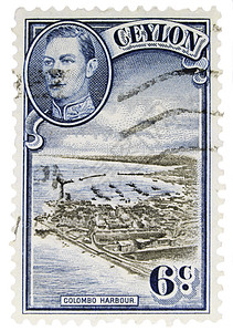 英国殖民地古老的邮票邮资国王英语背景图片