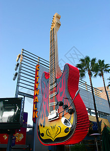 洛杉矶加州的一把巨型吉他背景图片