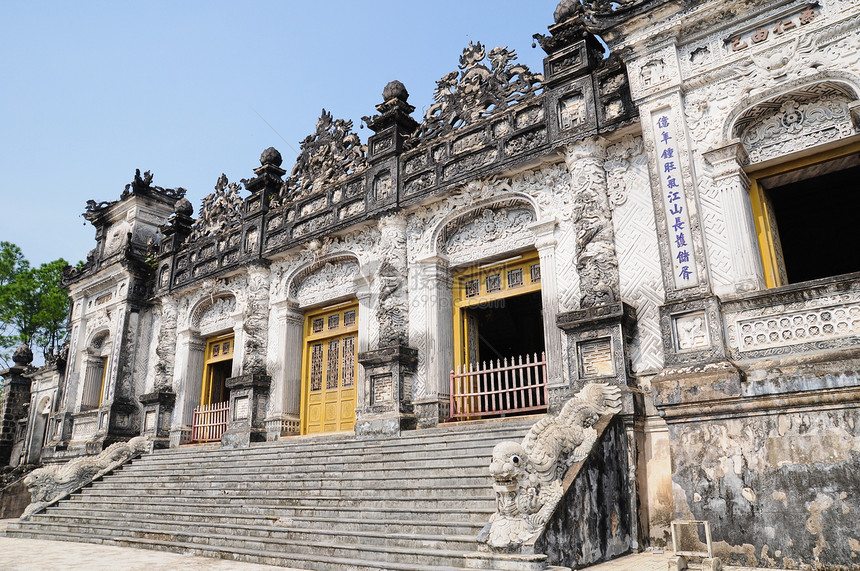 皇帝凯丁之墓 越南休埃建筑学石头国家色调旅行雕刻贵族寺庙历史旅游图片