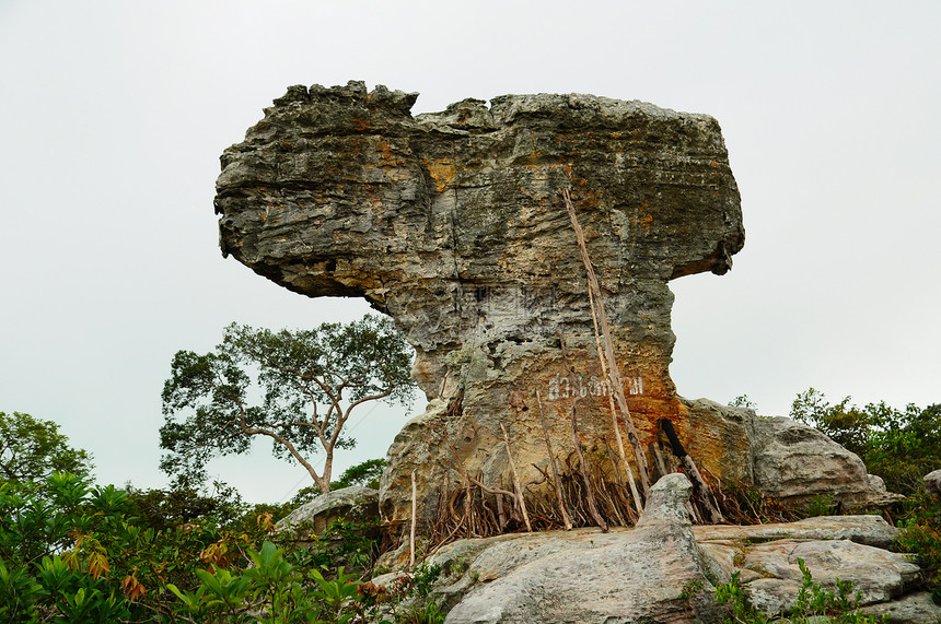 泰国自然的常态石块沙漠公园吸引力远足旅行化石荒野石头岩石侵蚀图片