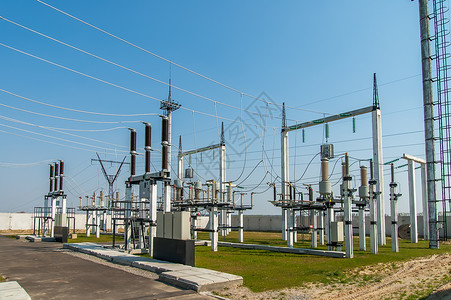高压分电站的一部分绝缘设施交换隔离开关金属生产活力力量电气背景图片