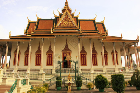 奇奥柏查银塔 皇家宫 柬埔寨金边宗教城市佛教徒高棉语花园遗产首都国王地标建筑学背景