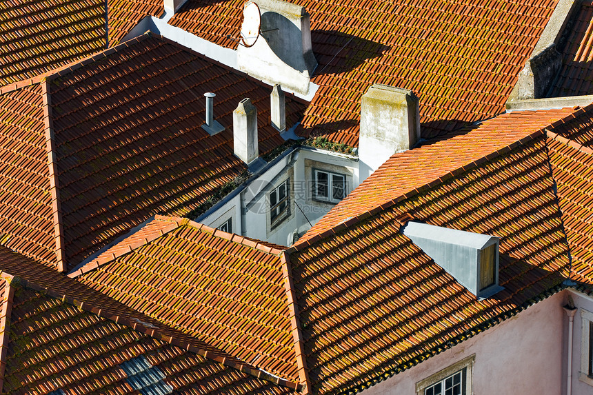 屋顶财产天窗车顶城市橙子山墙窗户阁楼邻居红色图片