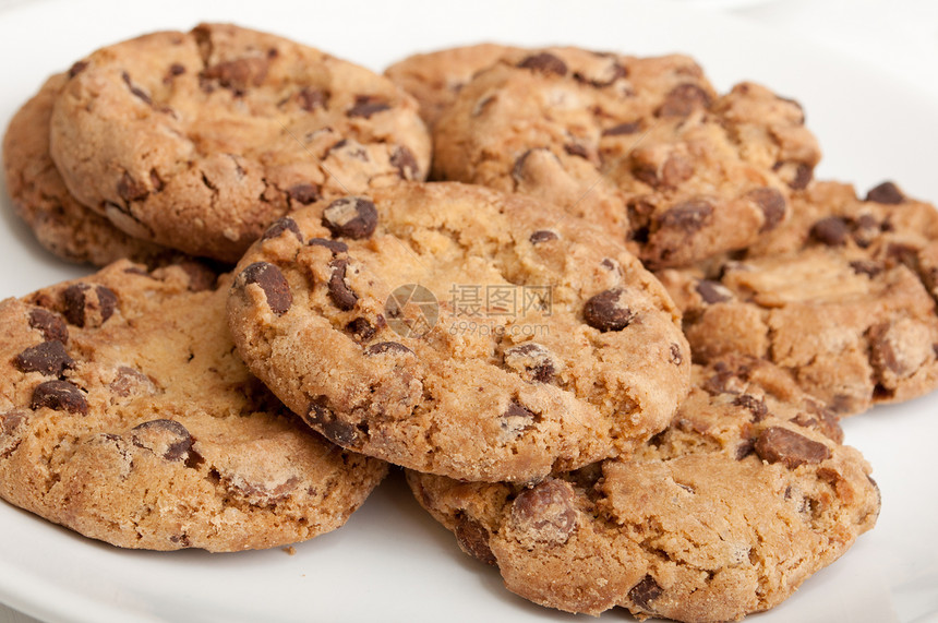 Cookies 饼干甜点芯片盘子面包小吃乡村巧克力食物糕点白色图片