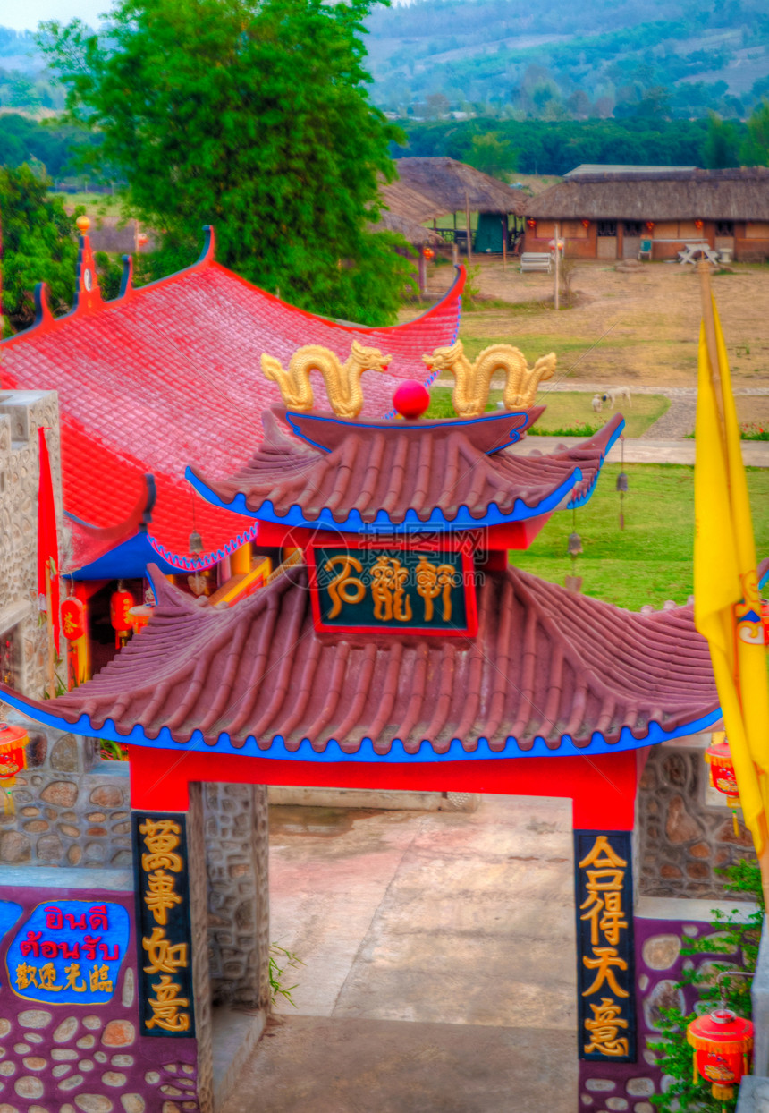 泰国宝塔遗产信仰花园观光金子寺庙艺术上帝宗教图片
