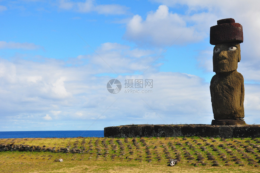 复活节岛独立莫艾观光石头雕塑雕像考古历史岩石旅游文化旅行图片