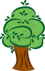 大绿树水平环境绿色插图白色植物生长衬套寓言艺术背景图片