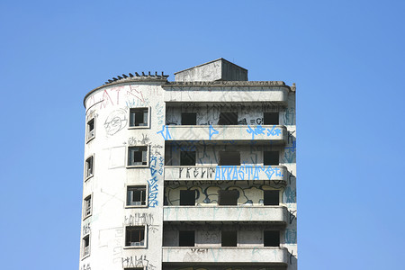 圣保罗的破旧建筑城市窗户单元贫困首都大厦公寓中心垃圾摩天大楼背景图片