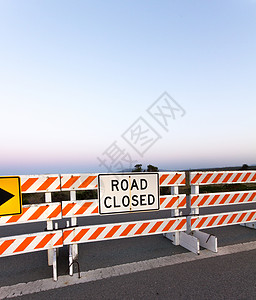 道路封闭标志控制封锁安全保护子上帝路障交通路标运输修路背景图片