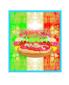 意大利披萨海报海报卡片送货身份旗帜涂鸦厨房框架装饰品办公室午餐设计图片