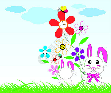 兔子拿着鲜花背景图片