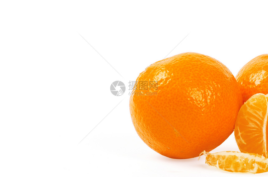 白背景孤立的普通话橙子食物果汁白色活力水果饮食图片