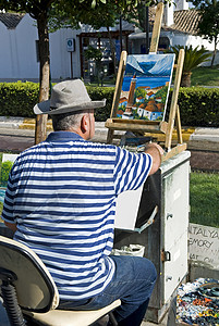 巴法力亚艺术家街头艺人男人绘画艺术家火鸡创造力文化爱好画家画笔天赋背景