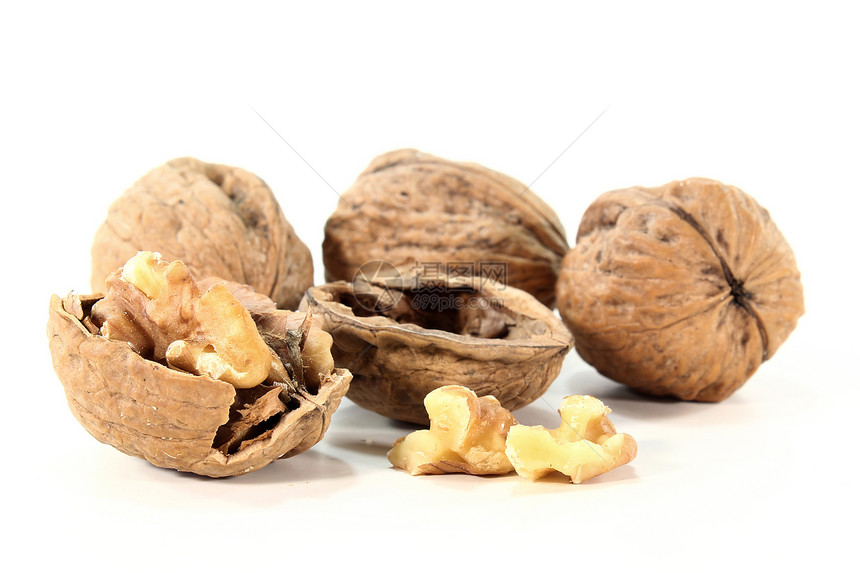 胡桃裂缝营养坚果产物褐色食物白色图片