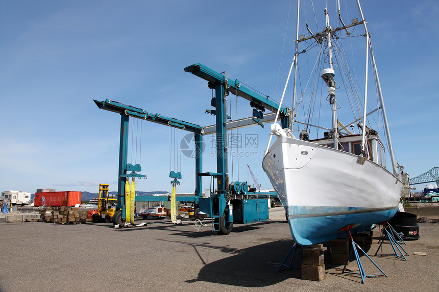 船的修理厂 阿斯托里亚或海洋轮子电子产品院子集装箱千斤顶设施升降机肩带运输图片