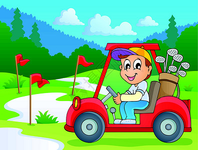 車字素材带有高尔夫主题5的图像插画