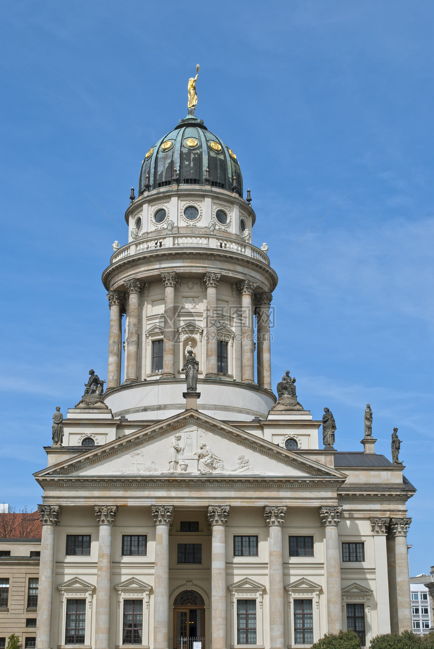 柏林法国大教堂宗教建筑蓝色城市遗产旅行教会建筑学地标历史性图片