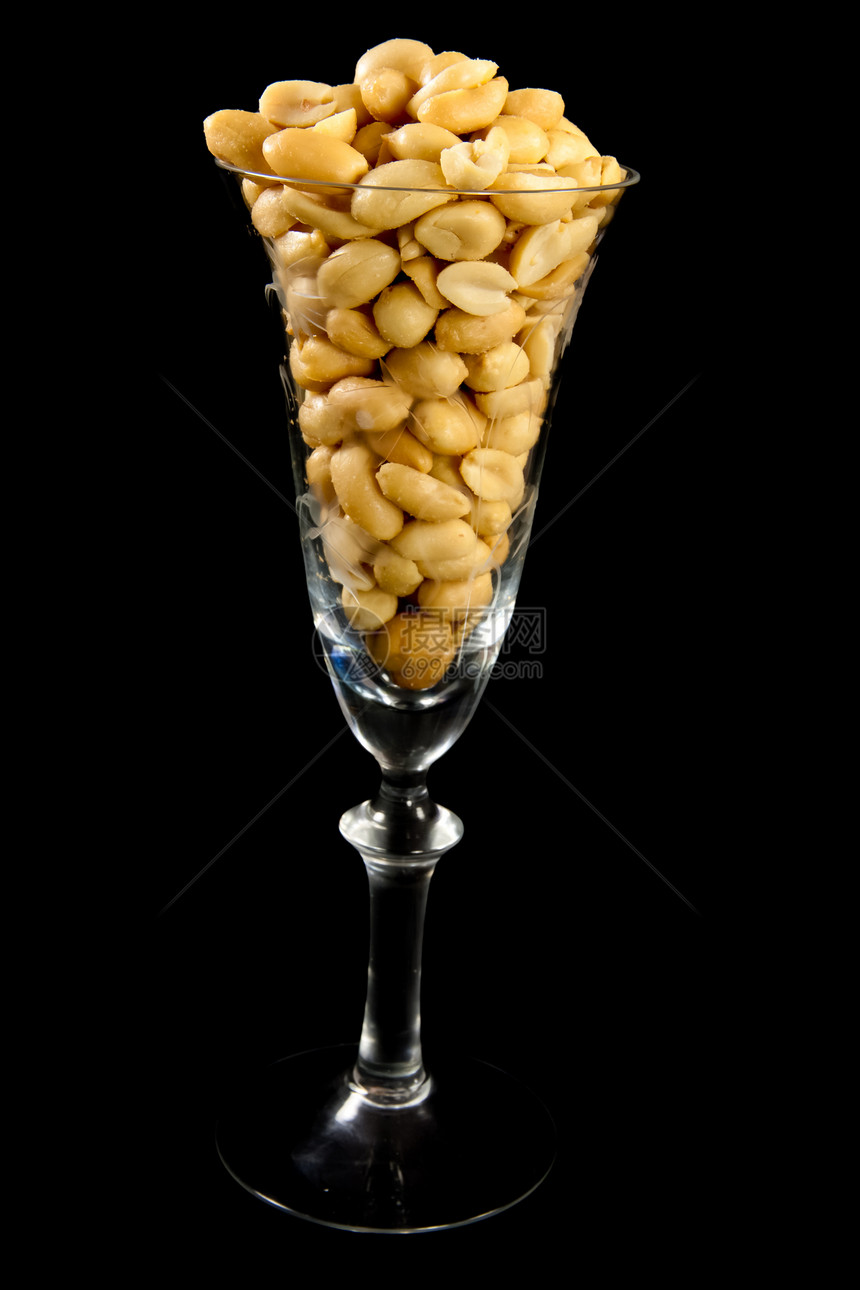 杯子里的花生营养坚果玻璃食物白色盐渍种子小吃图片