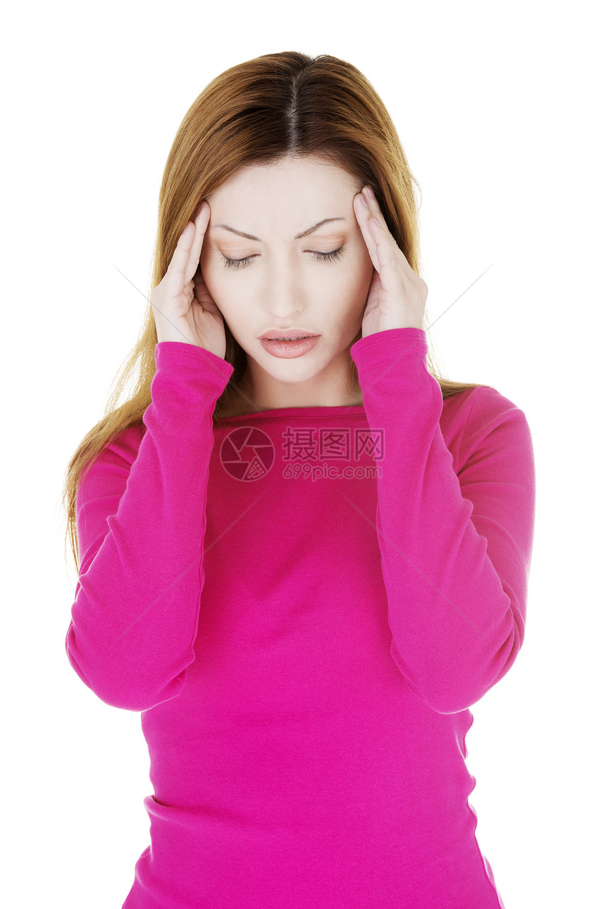 头痛或有问题的妇女并发症思维女士女性症状疼痛疾病卫生女孩偏头痛图片