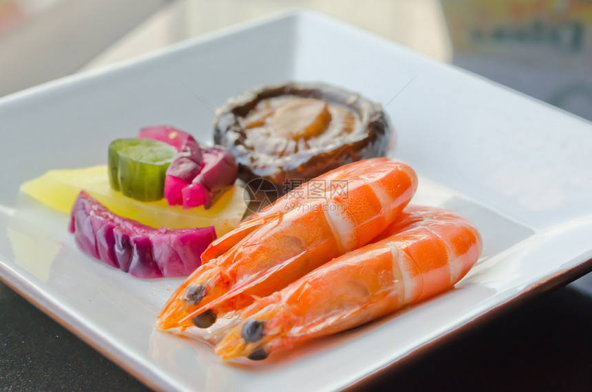 虾虾海产食品甲壳美食食物白色营养蔬菜动物盘子海鲜图片