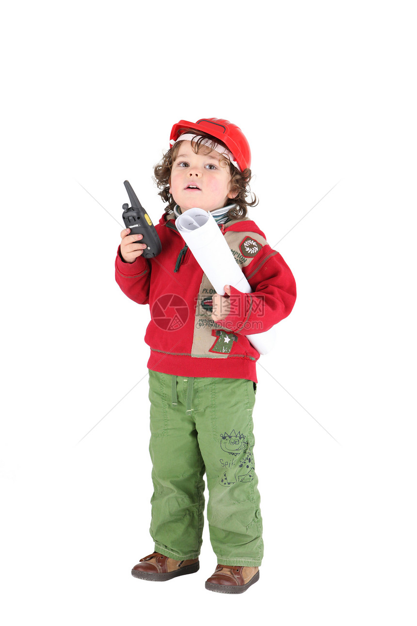 年幼儿童打扮成一名商务人士图片