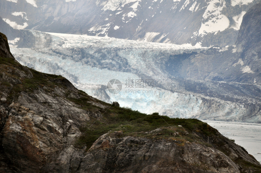 阿拉斯加冰川爬坡山脉冰山丘陵蓝色图片