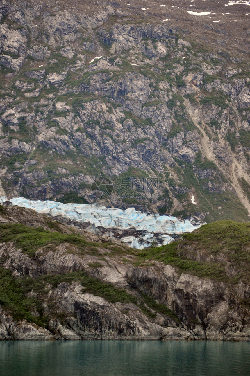 阿拉斯加冰川丘陵蓝色冰山山脉爬坡图片