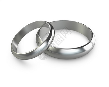 两枚白金结婚戒指背景图片