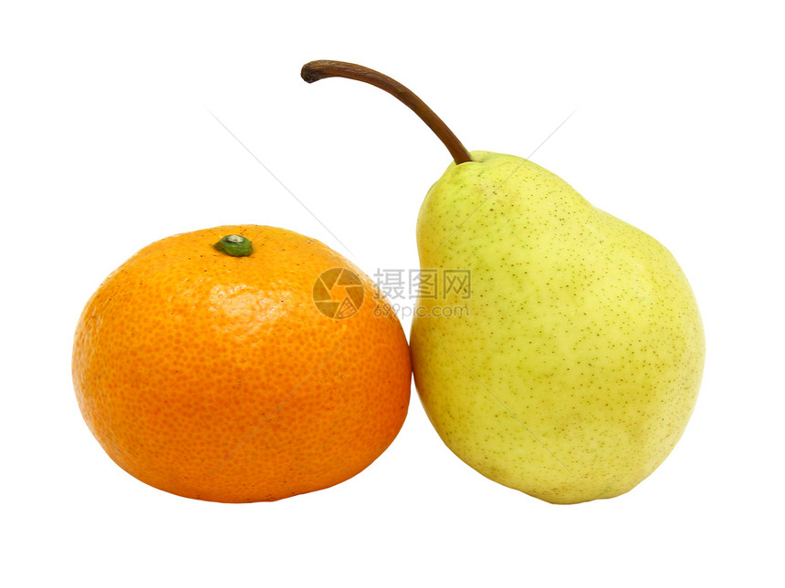 白上孤立的混合水果饮食季节食物橙子红色甜点绿色小吃图片