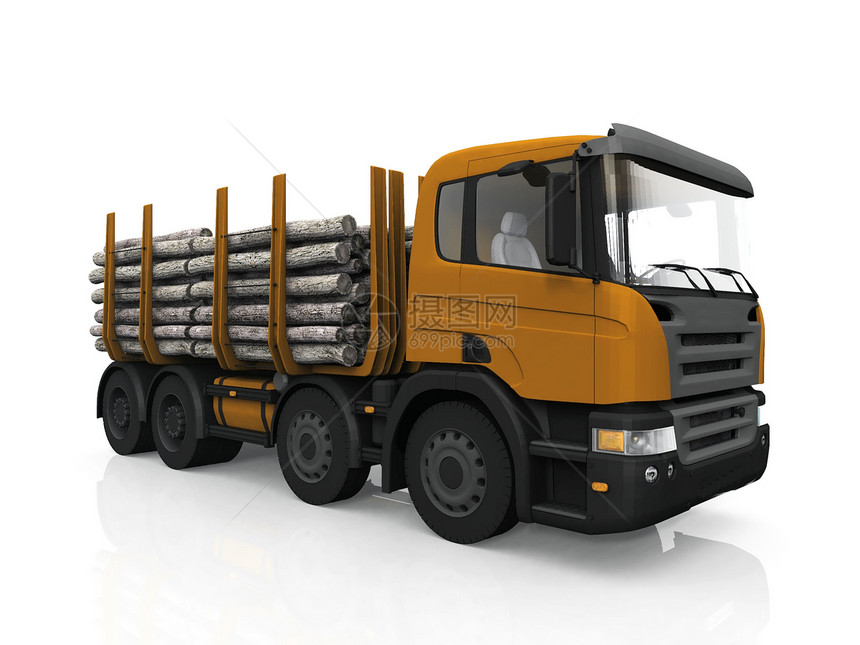 运输木材的卡车树干车辆木头乡村树木森林送货工业图片