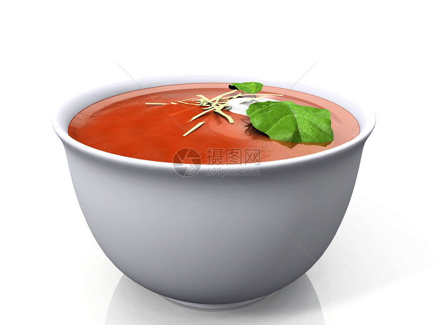 番茄汤加盘子餐厅美食液体用餐种子食物香料草本植物饮食图片