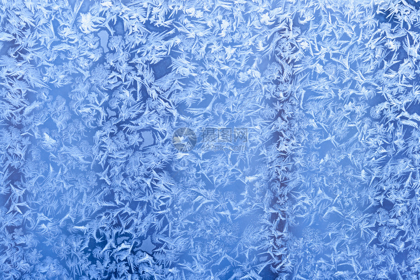 Frost 滑板水晶蓝色宏观玻璃窗口窗户图片