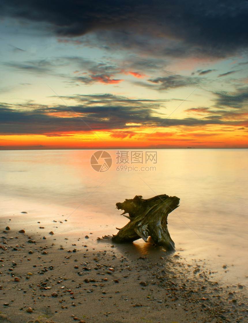 波罗的海天空海洋动作太阳日落海滩图片