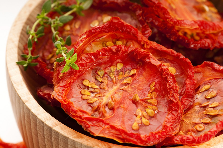 意大利日晒干西红番茄蔬菜框架美食脱水水平种子红色图片