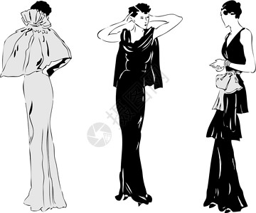 模特服装绘画裙子女士插图背景图片