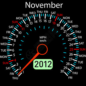 2012年11月选择第4周2012年全天候超速计车乘载矢量 11月插画