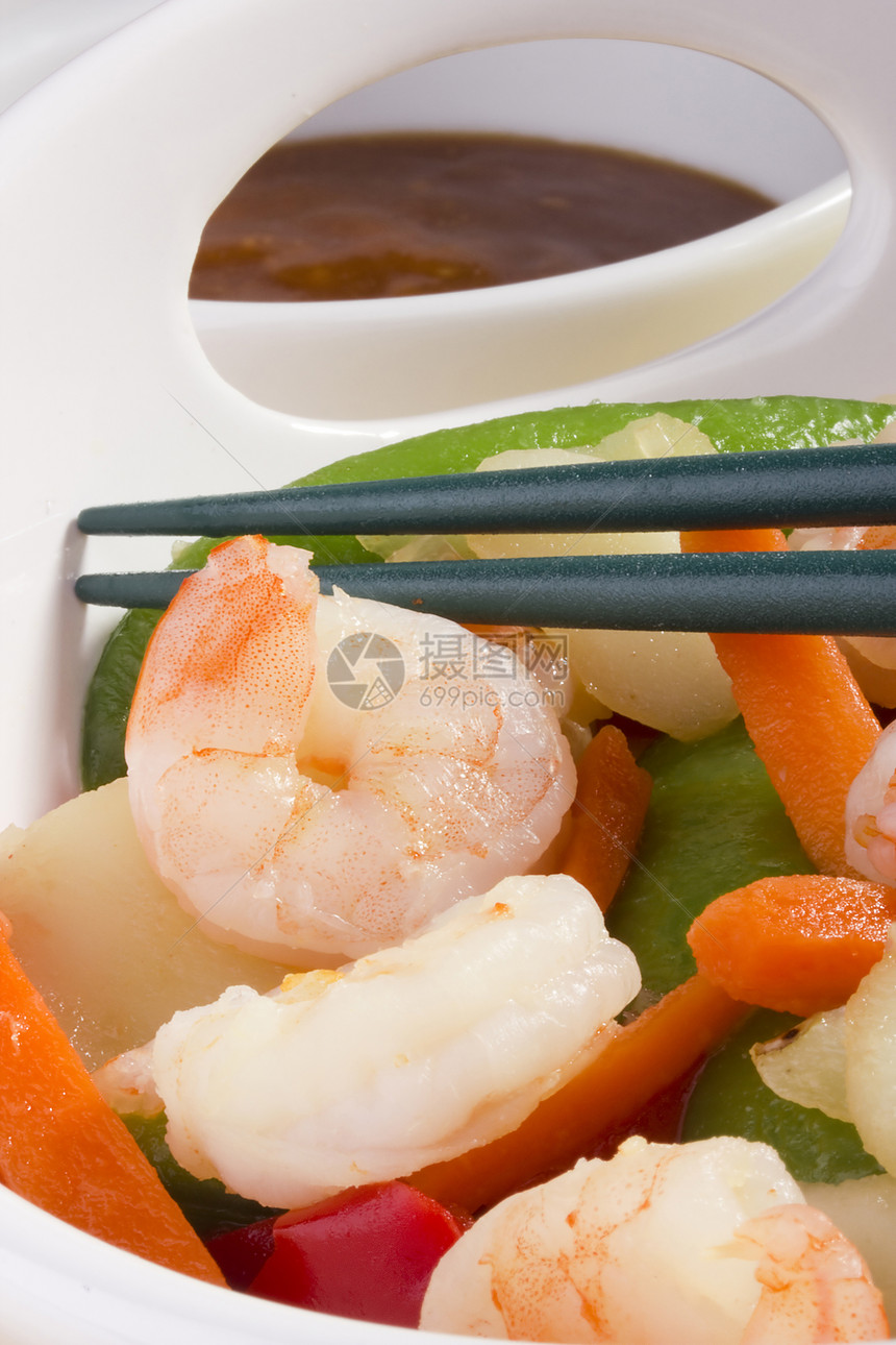 亚洲餐食欲文化海鲜午餐餐厅绿色白色烹饪服务美食图片